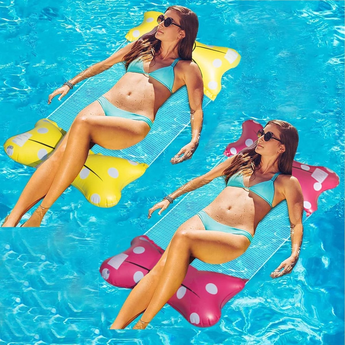 4-in-1 Opblaasbare Waterhangmat: Luchtbed en Drijvende Loungestoel voor Zwembad en Strand