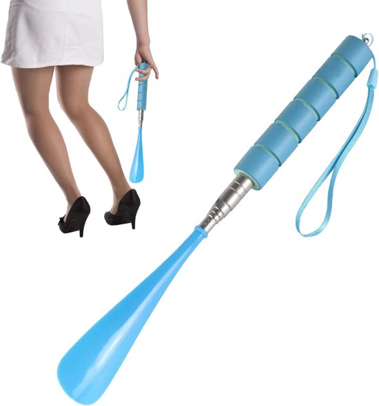 Chausse Pied Long Metal Chausse-pied Télescopique - Longueur Réglable 40-78cm - Acier Inoxydable Accessoire Autonomie Senior