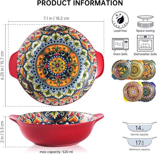 Le Creuset Diep bord Rood 22 cm | Kersenrood Pastabord Servies