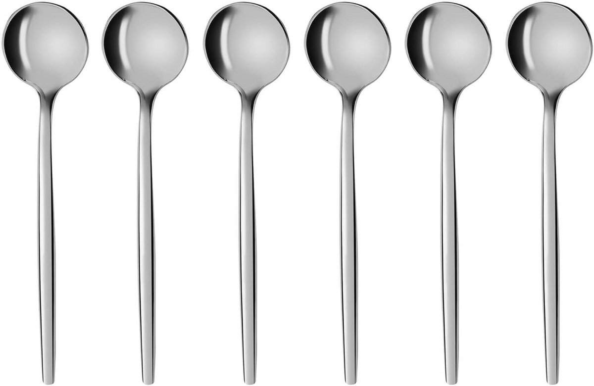 Set van 6 Espressolepels RVS - Kleine Koffielepels voor Mokka en Dessert