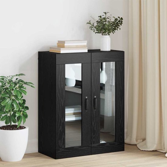 vidaXL Wandbeugel TV-kast Zwart 98 x 31 x 30 cm Bewerkt hout - Kasten