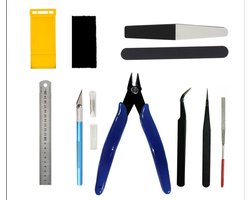 11 Delige Basis Gereedschap voor modelbouw - Model tool kit hobby - Professional model bouw en reparatie - Modelbouwpakketten volwassenen - Kit - Kniptang - LOUZIR