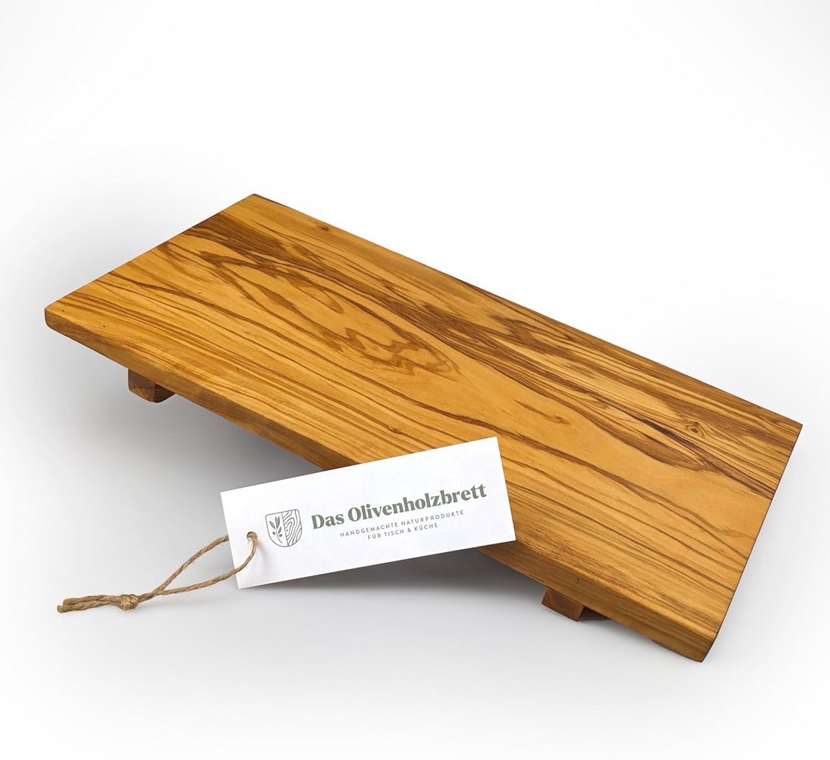 Sushi plank van olijfhout 40 cm - handgemaakt serveerdienblad met stokjes