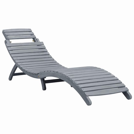 AMANKA Ligstoel Met Bekleding – Opklapbaar – 178 Cm – Grijs – Met Kussen En Verstelbare Nekrol – Tot 120 Kg – Ideaal Voor Tuin, Camping Of Strand