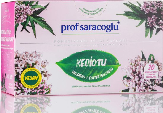 Prof Saracoglu Kediotu verpakking met bloemen en bladeren van valeriaan.