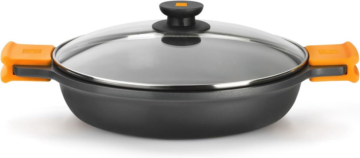 Kookpan 36 cm van gegoten aluminium in zwart - Ideaal voor elke maaltijd