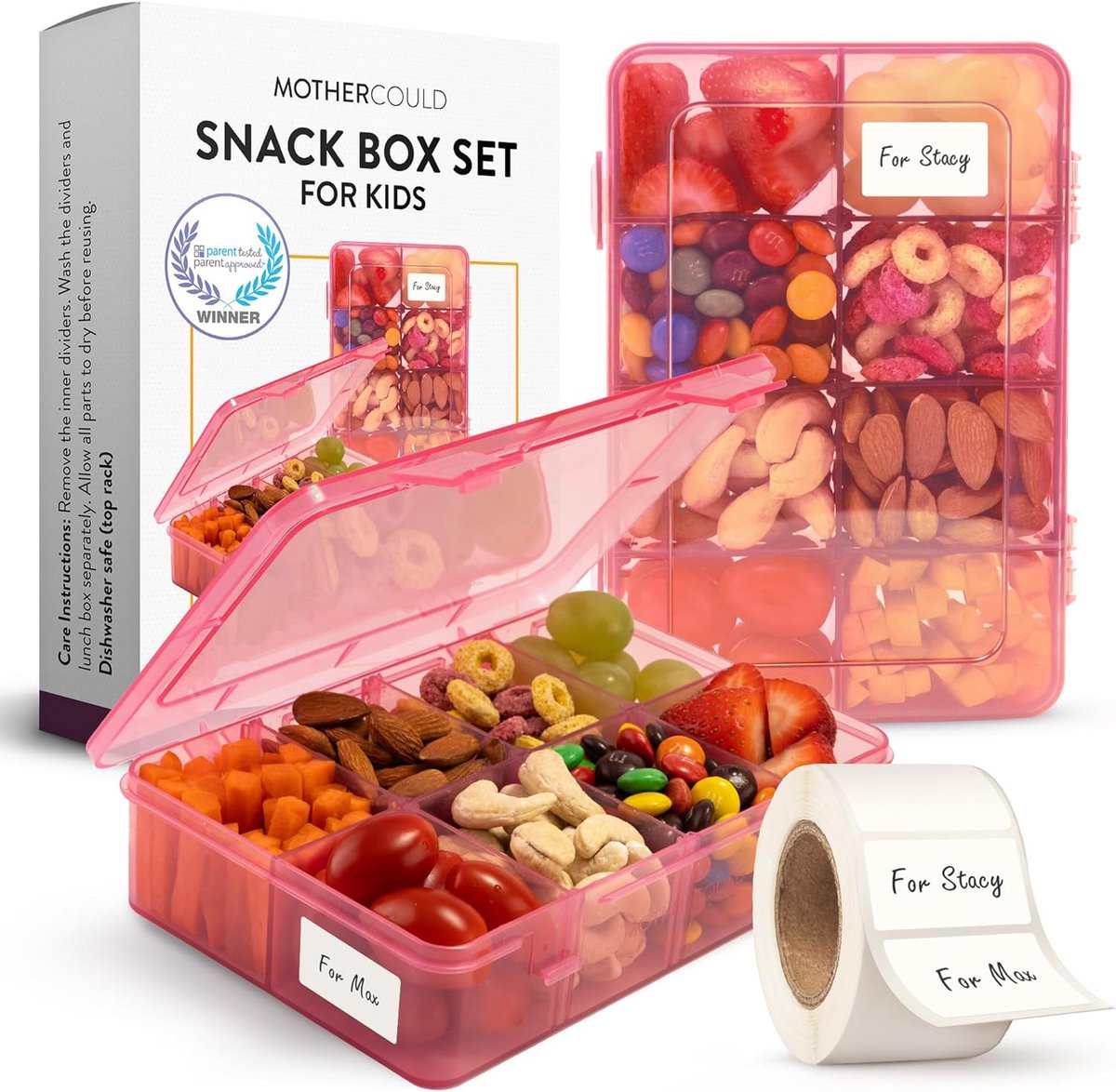 Snackbox 2-Pack met 8 Vakken - Herbruikbaar, BPA-Vrij & Vaatwasmachinebestendig