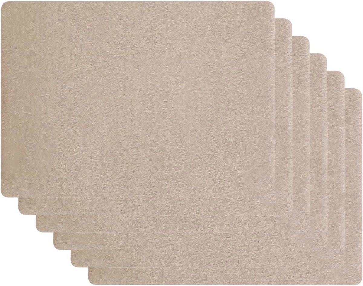 Lederlook Placemat Set van 6 - 46 x 33 cm - Stijlvolle Tafelbescherming