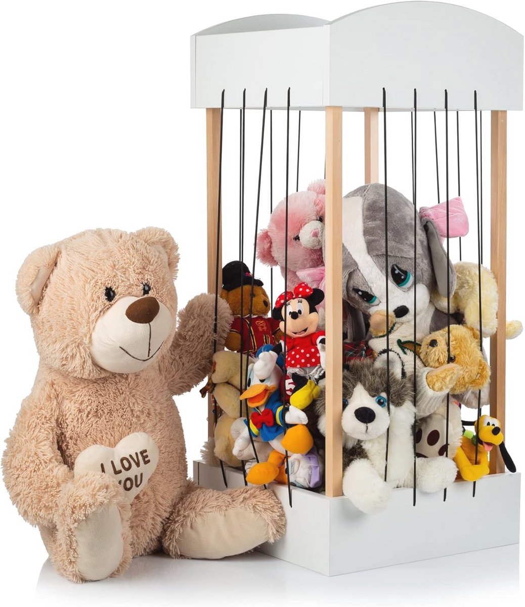 Stijlvolle Pluche Organizer voor Kindermeubels - Opbergoplossing voor Speelgoed en Pluche Dieren 85 x 40 x 40 cm