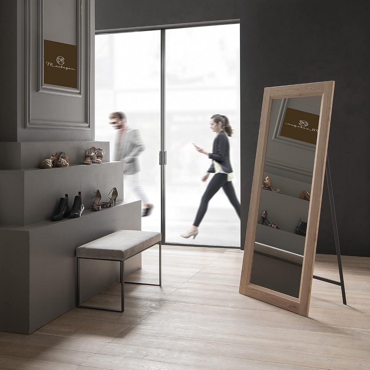 Grote Staande Spiegel met Kledinghouder 180x78 cm Italiaans Design