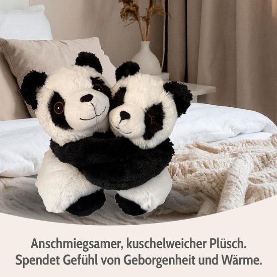 Warmteknuffel Panda Mama & Kind Set - Knuffeldier met Uitneembare Gierstvulling voor Warmte en Knuffelen van Merkloos — afbeelding 4