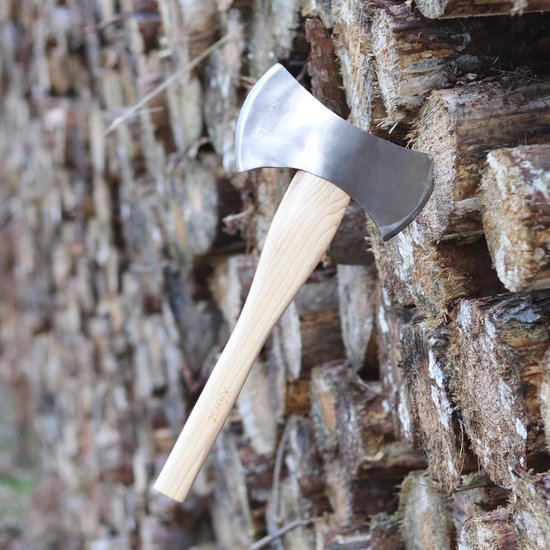 Dubbele Kop Bijl van Gesmeed Koolstofstaal met Hickory Handvat - 42 cm van Merkloos	 — afbeelding 3