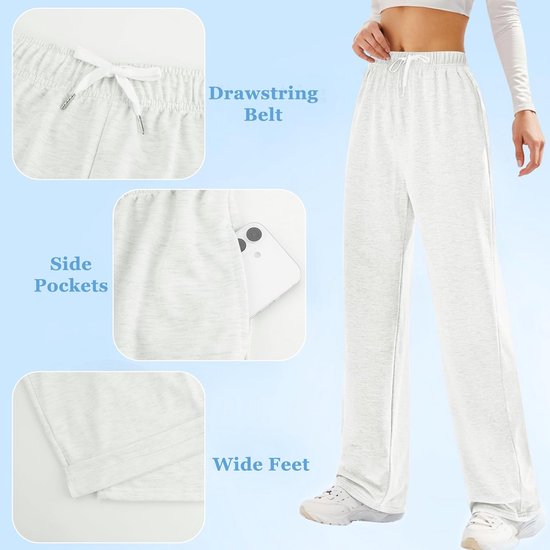 Dames Joggingbroek Hoge Taille Wijde Pijpen Sportbroek met Zakken voor Yoga en Fitness — afbeelding 4