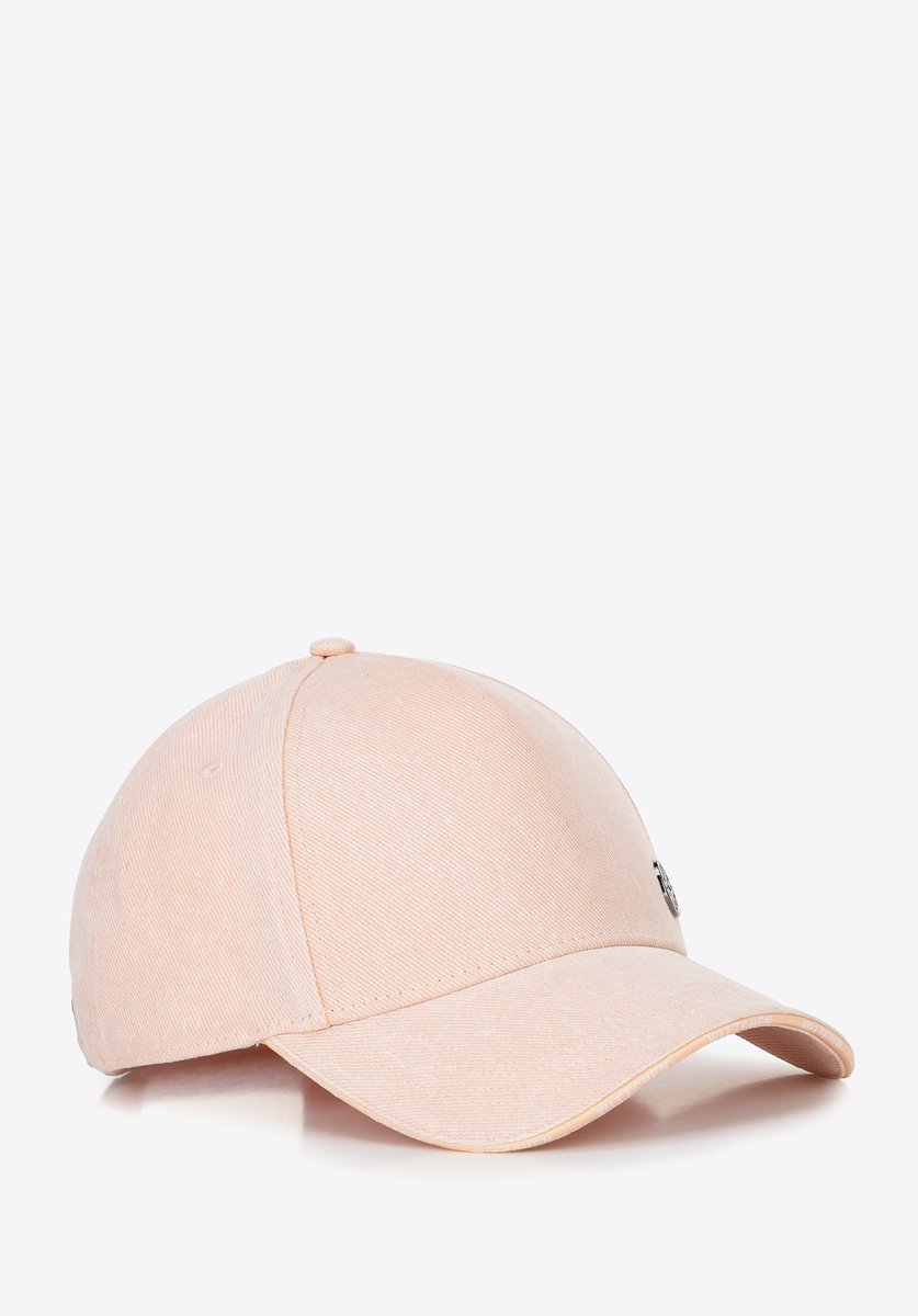 Wittchen - Dames Katoenen Baseball Cap - Roze - Metalen Logo - Verstelbare Band