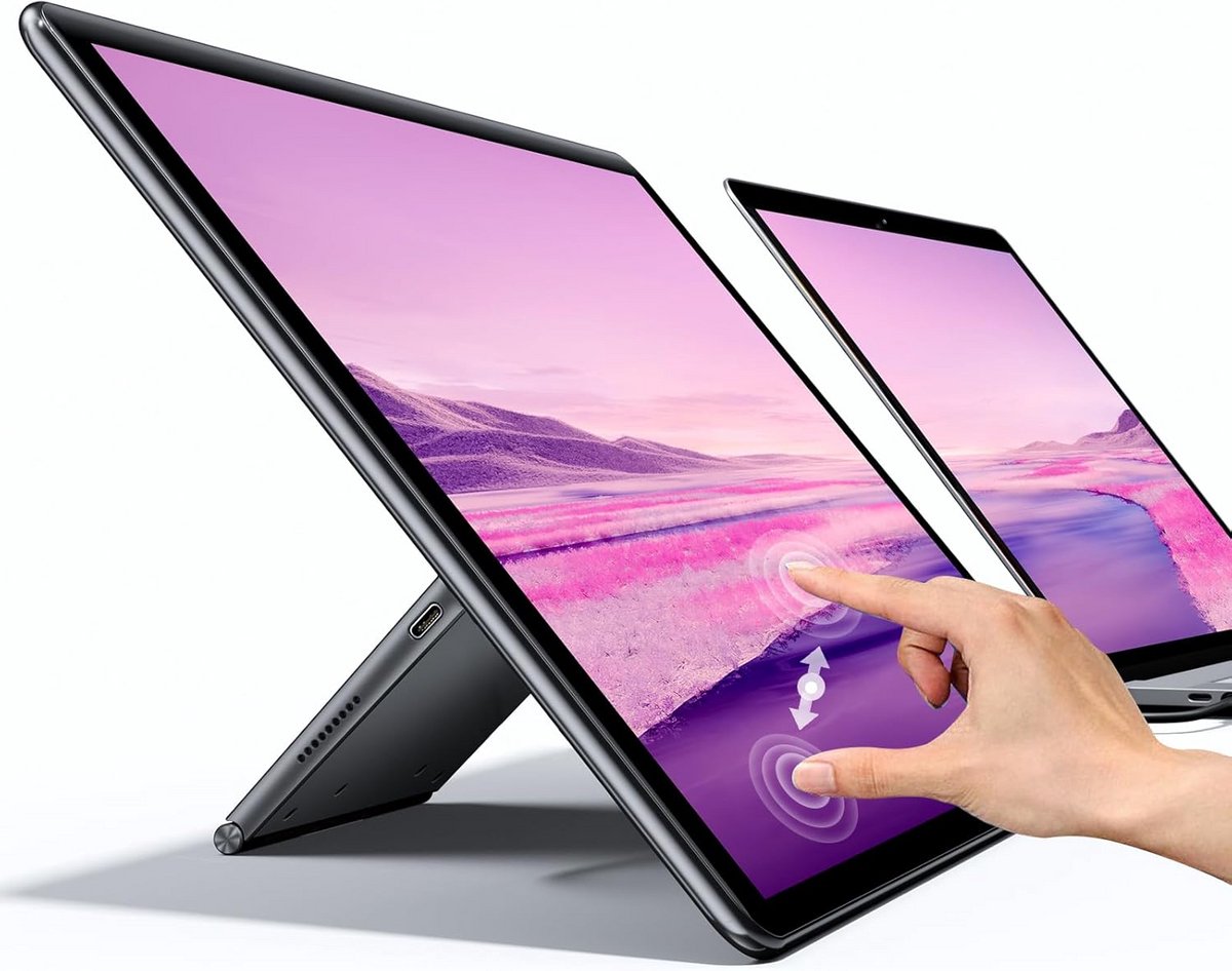 Draagbare 15.6 Inch Touchscreen Monitor - 1920x1080 Full HD, Lichtgewicht en Verstelbare Stand