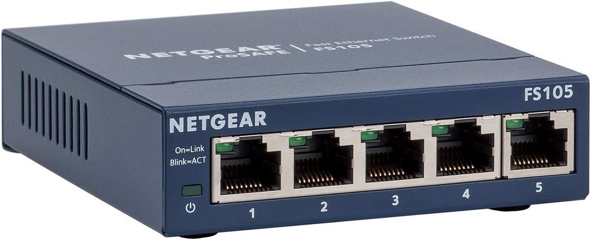 5-Poorts Fast Ethernet Switch 10/100 Onbeheerd Blauw