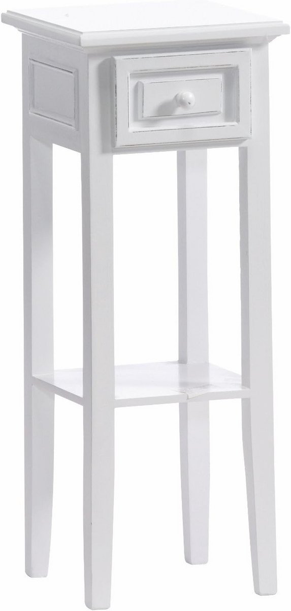 Hoektafel Shabby Chic Antiek Wit - Elegante en Stevige Tafel voor Uw Woonkamer