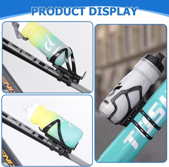 Fiets bidonhouder - vast frame - bidonhouder, fiets bidonhouder zwart, met beugelverbetering, lichtgewicht en duurzaam, geschikt voor mountainbike racefiets bidonhouder (zwart 1) van Merkloos — afbeelding 5