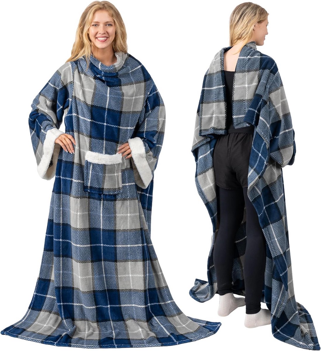 Fleece Deken met Mouwen voor Volwassenen - Elegant, Cozy en Warm