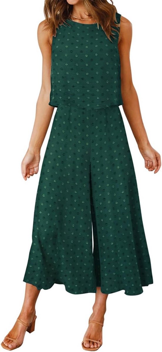 Dames Tweedelige Set: Basic Shirt met Hoge Taille Broek