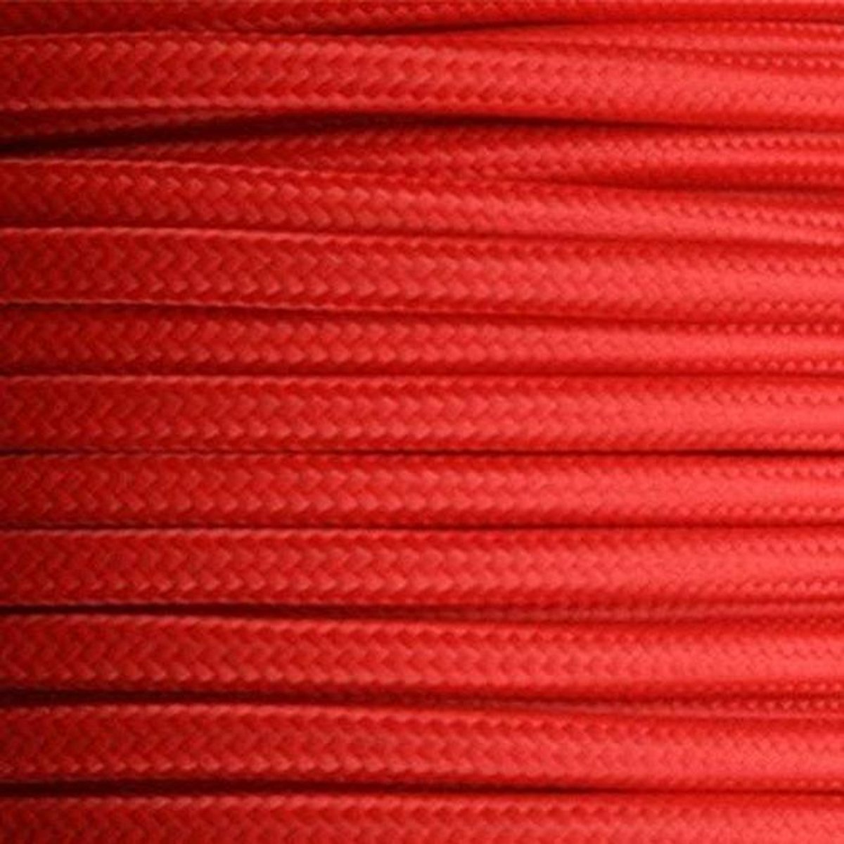 Rode Textielkabel 3 Meter - Stof Omhulde Stroomkabel 3-aderig 3x0.75mm²
