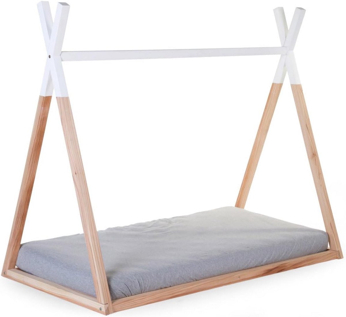 Tipi kinderbed van beukenhout 70 x 140 cm - natuurlike kleur en eenvoudige montage