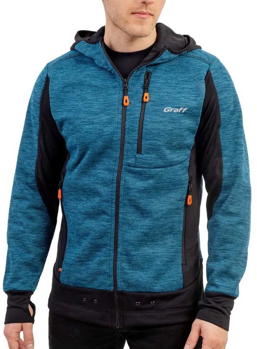 Graff Outdoor Fleece Fleece Met Kap Man Blauw