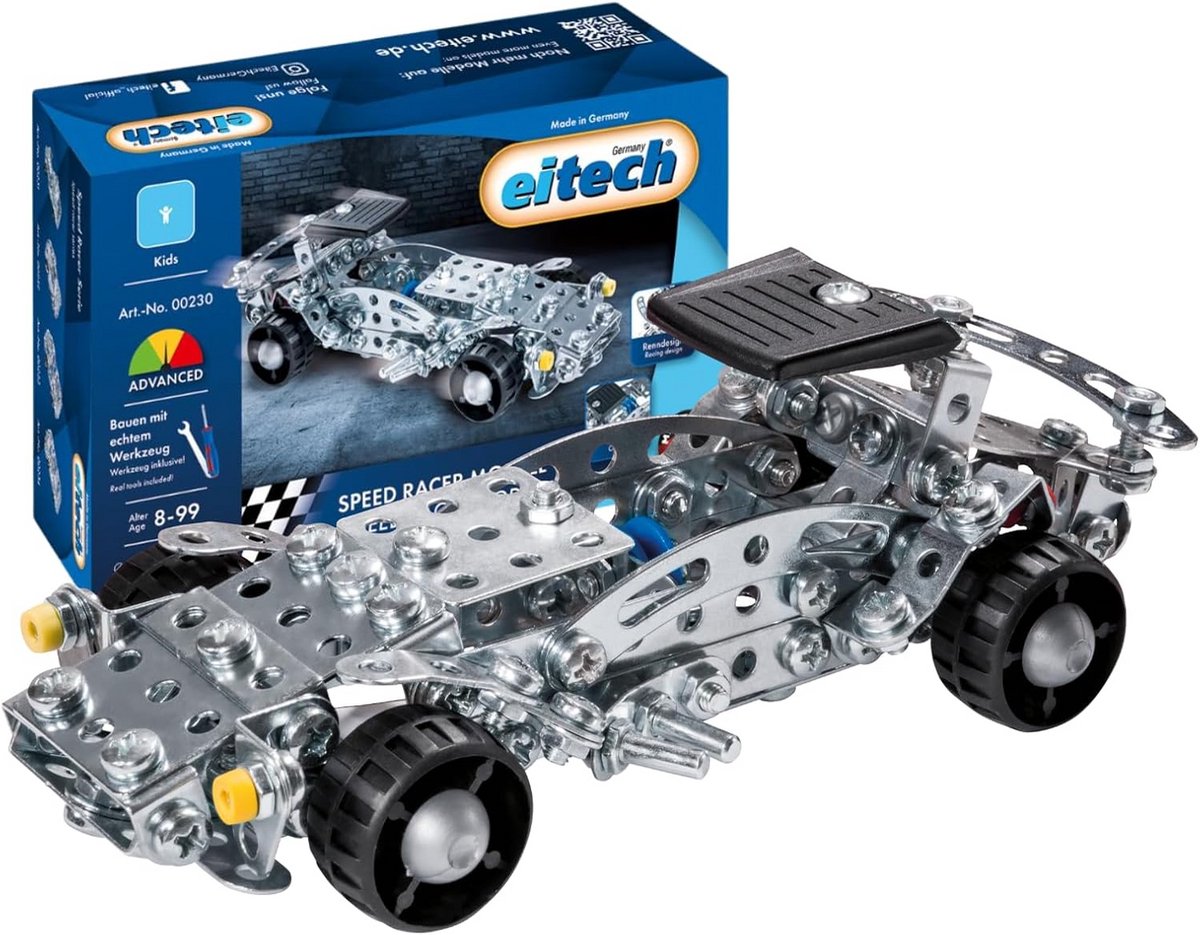 Metalen bouwdoos voor modelauto - Speed Racer model I, 260 onderdelen, doe-het-zelf bouwpakket, educatief speelgoed voor kinderen vanaf 8 jaar