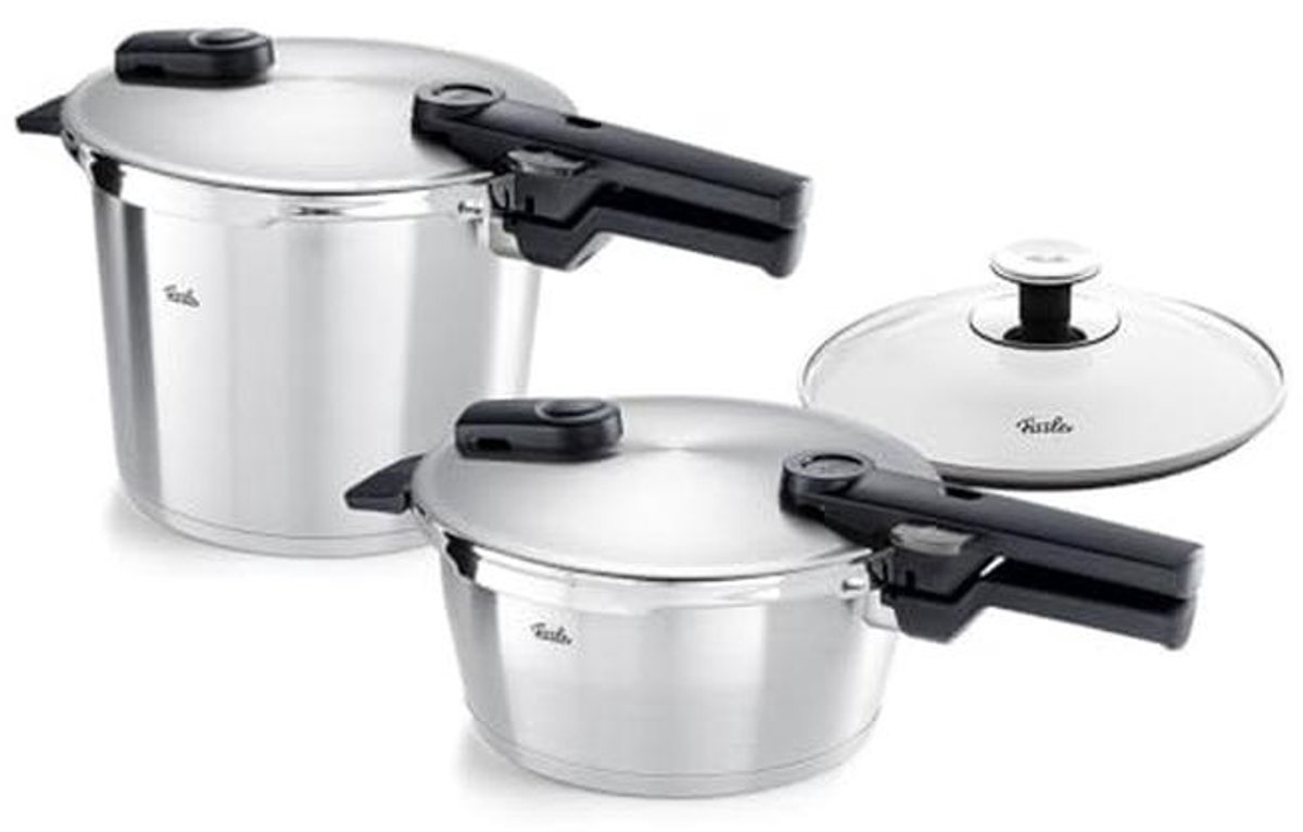 Premium Druk Cooker Set - 2 Stuks (3.5L + 6L, Inclusief Extra Glazen Deksel) voor Inductie