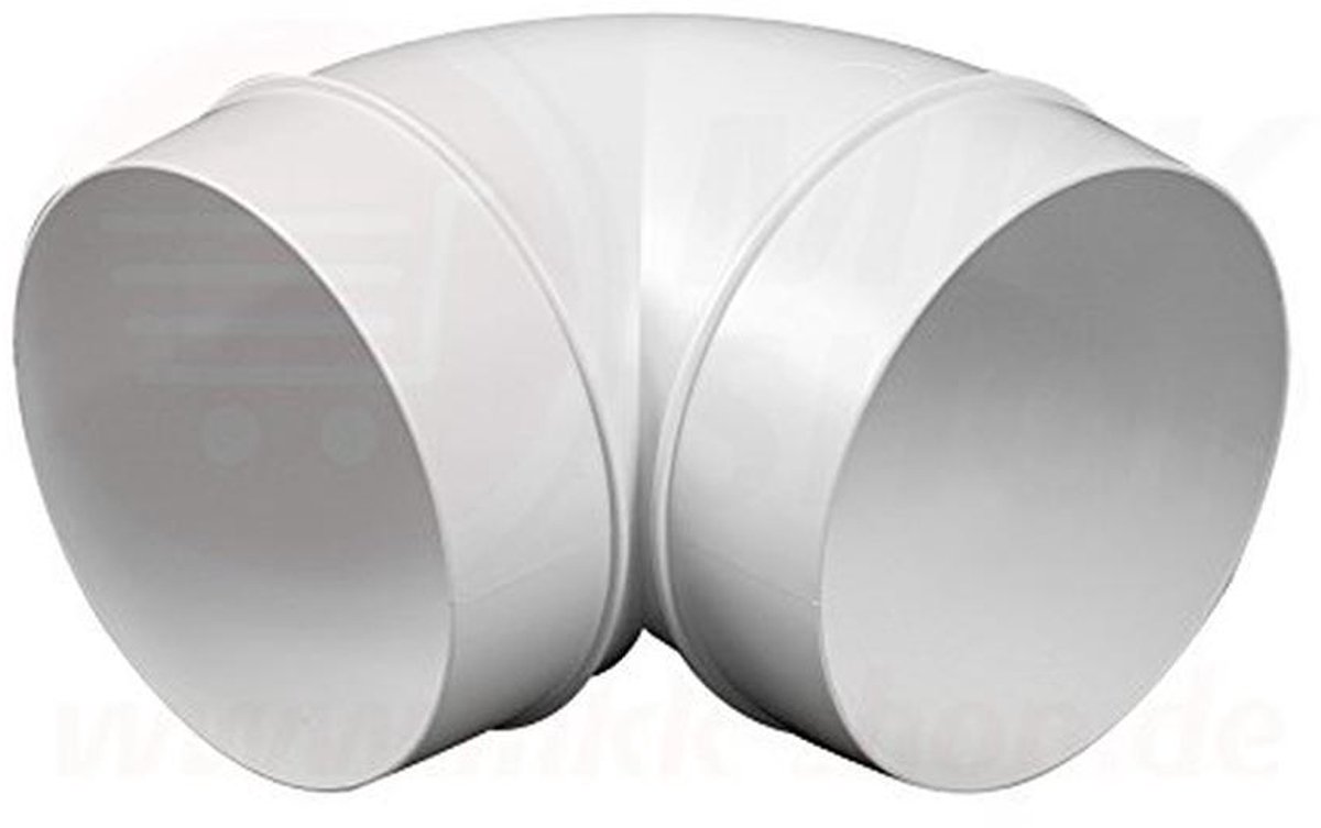 Ronde 90° ventilatiebuis Ø 125 mm voor afvoerlucht en toevoerlucht