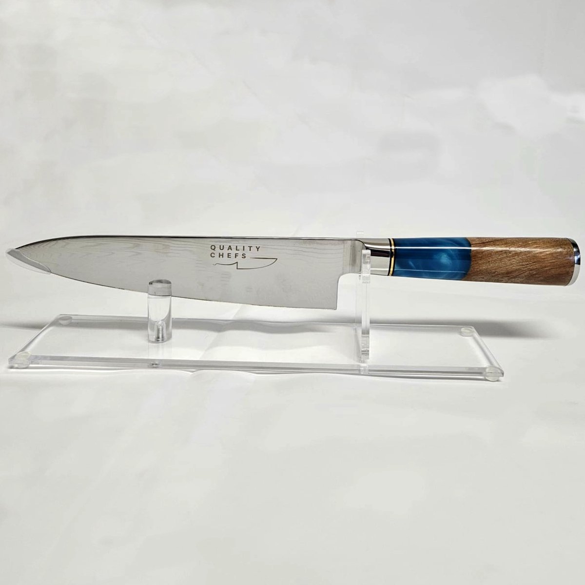 QualityChefs Damascus Chef’s Knife 8” – V10 staal (22 cm lemmet) – vlijmscherp