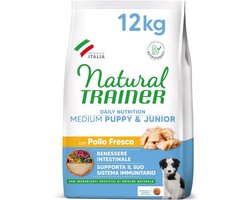 Natuurlijke Trainer Puppy & Junior Hondenvoer Medium Kip - 12 kg