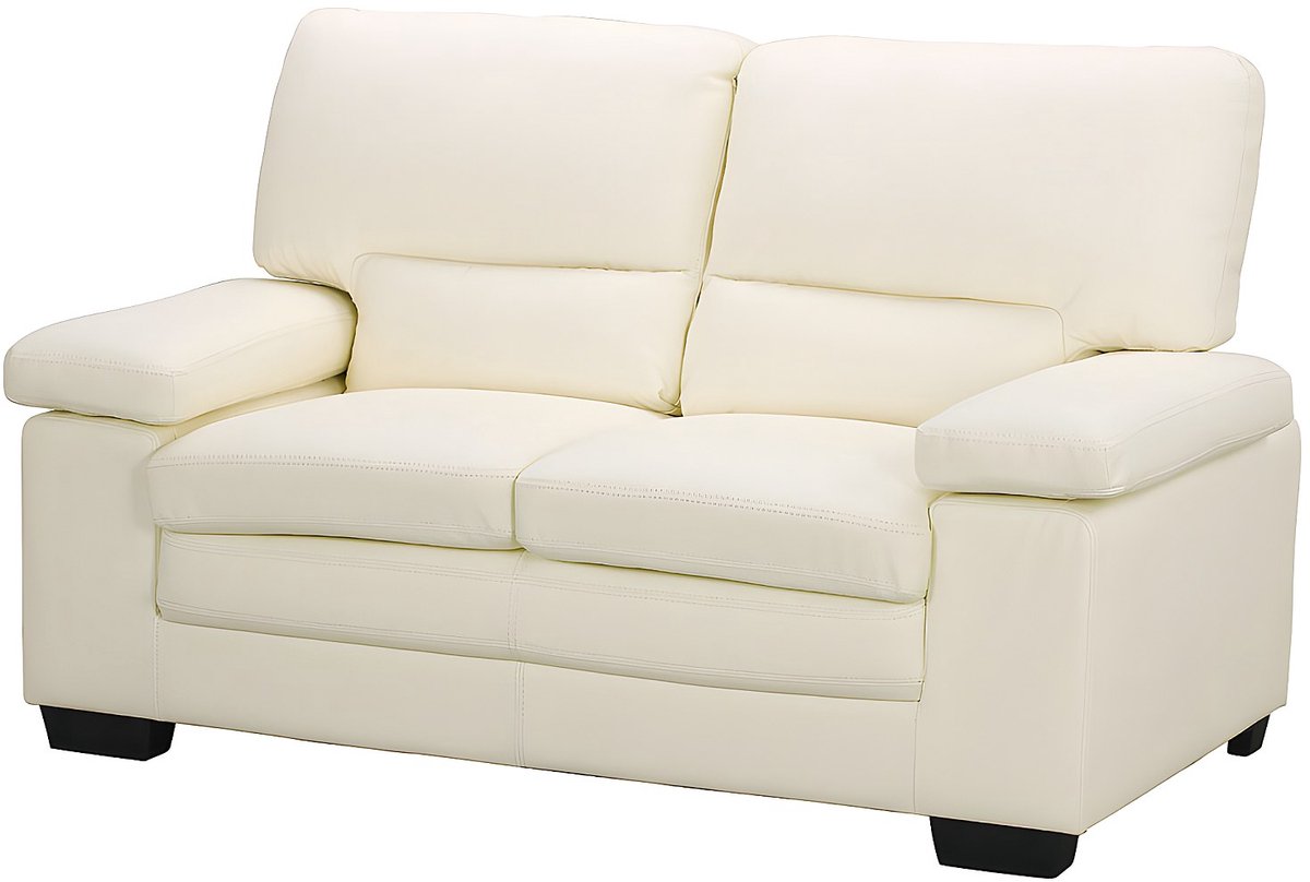 Vente-unique 3+2+1 zitsbank van ivoorkleurig buffelleer MIMAS II