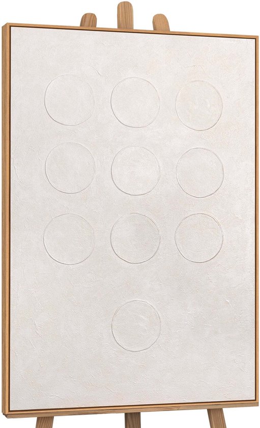 Tableau sur toile 140x100 cm code blanc peint à la main – YS-Art Gallery – Cadre : Bois – Décoration murale de luxe