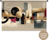 Wandkleed 120x80 cm - Wanddoek Abstract - Vormen - Beige - Texturen - Wandtapijt - Wandkleden