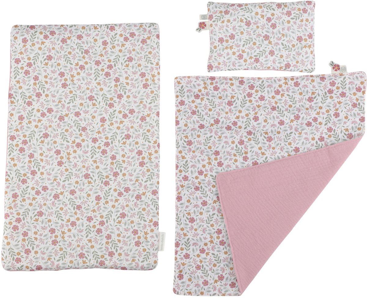 Little Dutch Poppenbed – Soft Flowers – Roze Hout — afbeelding 8