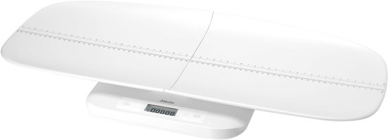 Alecto Babyweegschaal BC70 - Digitaal - 150kg - Groeimeter - Weegschaal ook voor volwassenen en dieren - Wit