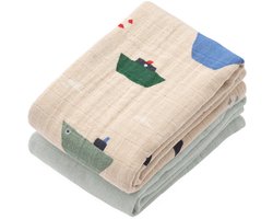 Liewood Lewis Muslin Cloth 2‑Pack - Sailing / Dove Blue Mix