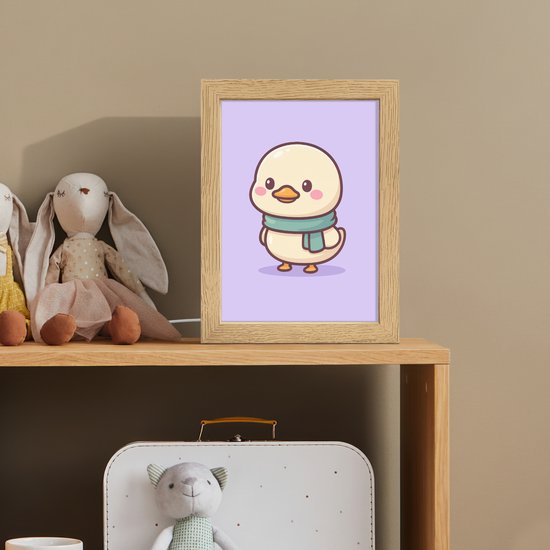 Nachtlampje 15x20 cm - Kinder lampje - Eend - Sjaal - Paars - Tafellamp kinderkamer - Slaapkamer lamp - Bedlamp kinderen - Kinderlampje stopcontact - Wandlamp babykamer - Nachtlampjes van Merkloos — afbeelding 3