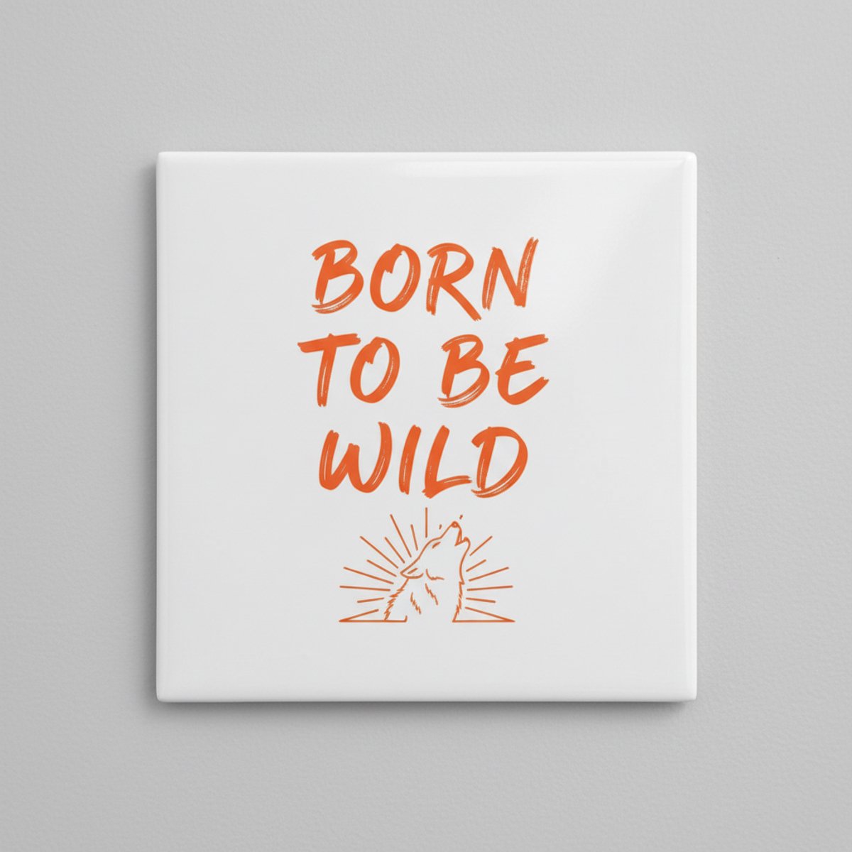 Nevolis Inspirerende 15×15 cm Keramische Tegel – “Born to Be Wild” Wolf Silhouet Ontwerp Motiverende Wanddecoratie Multi Color