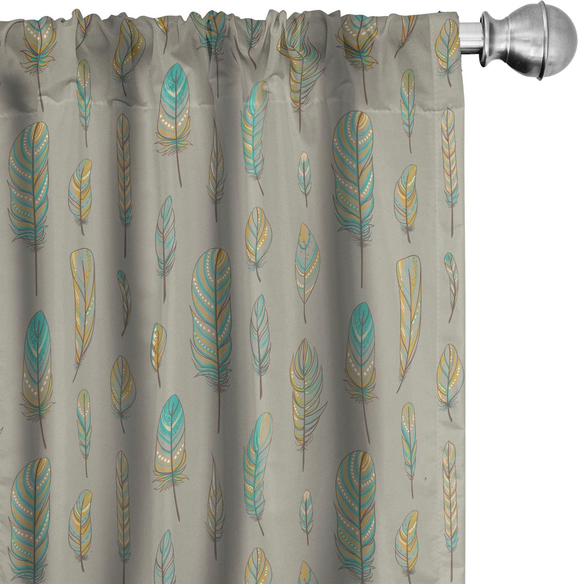 ABAKUHAUS Boheemse Gordijnen – 2x75×175 cm – Microvezel, halfdonker Avondschemering Multicolor
