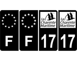 4x Zelfklevende Kentekenplaatstickers - Regionaal Nummer & Logo - 45x100mm