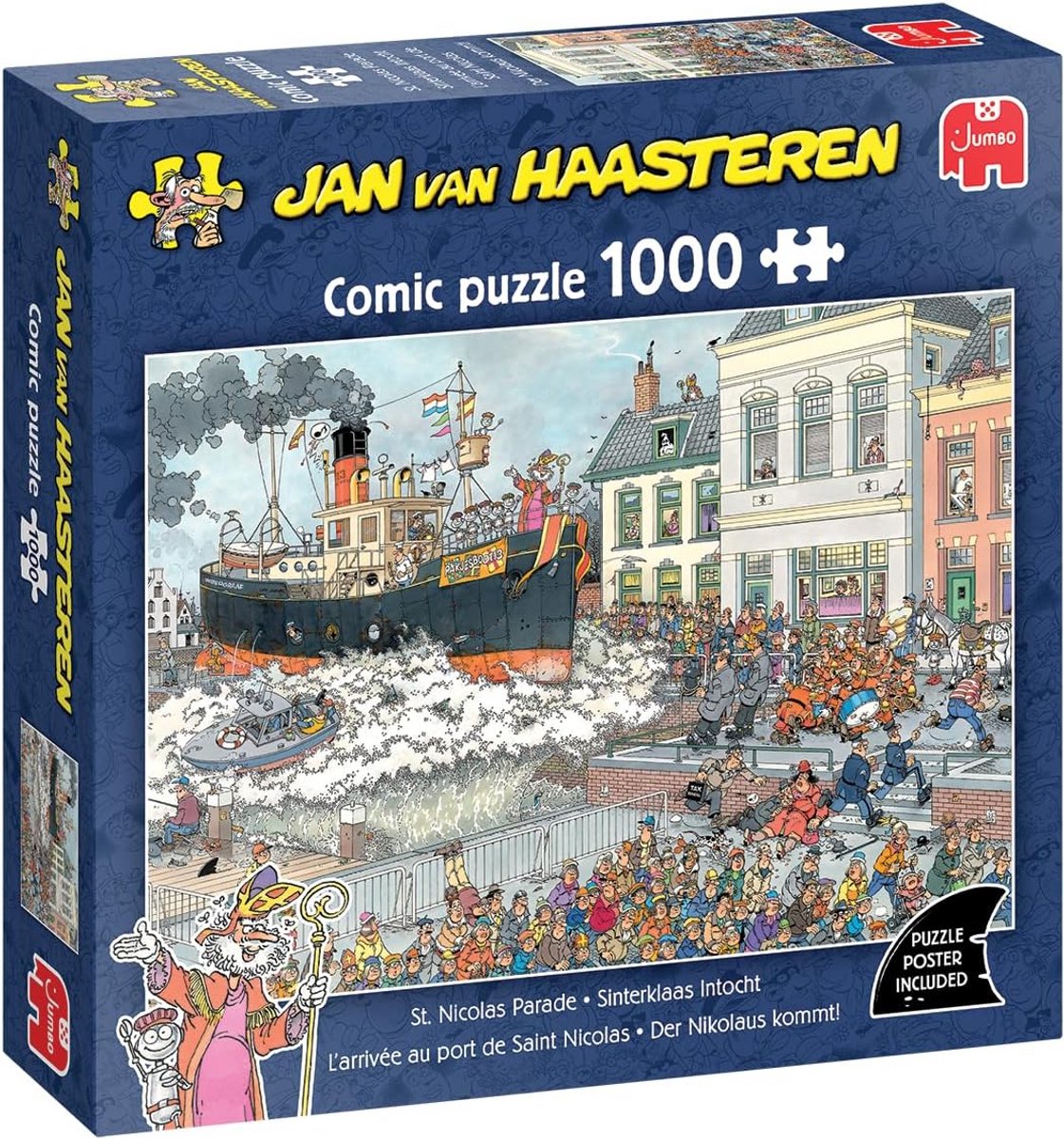 Puzzel 1000 Stukjes: Chaotische Sinterklaas Intocht - Veel Details en Humor