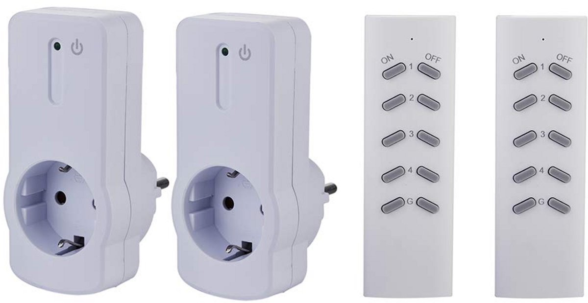 Draadloze stekkerdoos set 2 stuks met afstandsbediening voor binnen