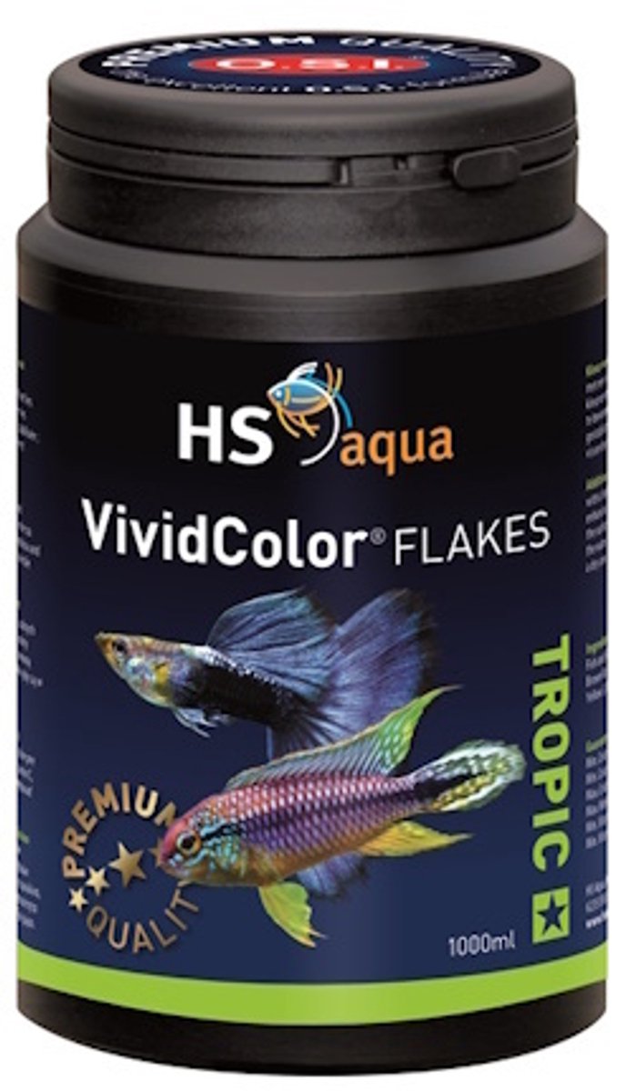 HS aqua Vivid Color Flakes - versterkt kleuren bij aquariumvissen - 200 ml