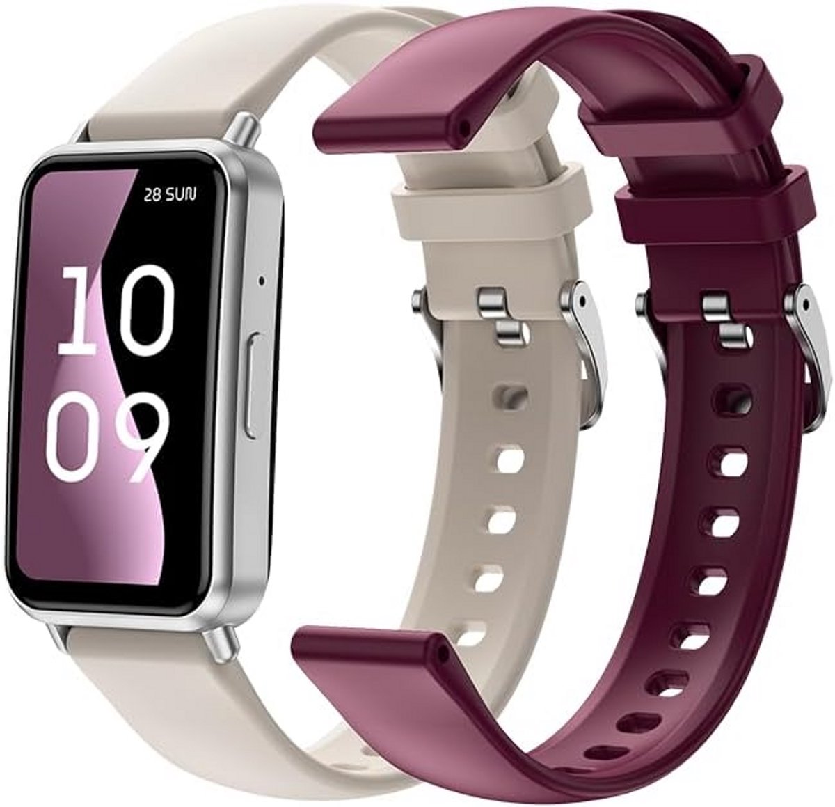 Smartwatch Armband met AMOLED Scherm, Bellen, 100+ Sportmodi & 2 Bandjes