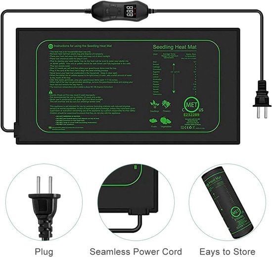 Rubberen warmtemat elektrisch 120 Watt, 40 bij 60 cm, openlucht