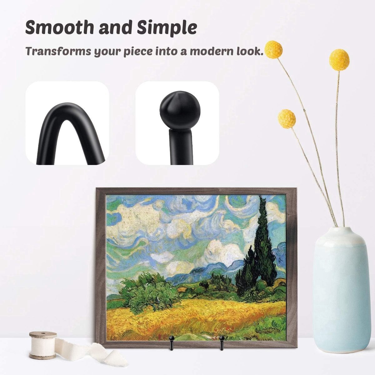 Stunq® 4 inch platenstandaard voor display - zwart ijzeren schildersezel plaathouder displaystandaard metalen framehouder voor foto, afbeeldingen, decoratieve bordenbak en tafelbladkunst 2 stuks