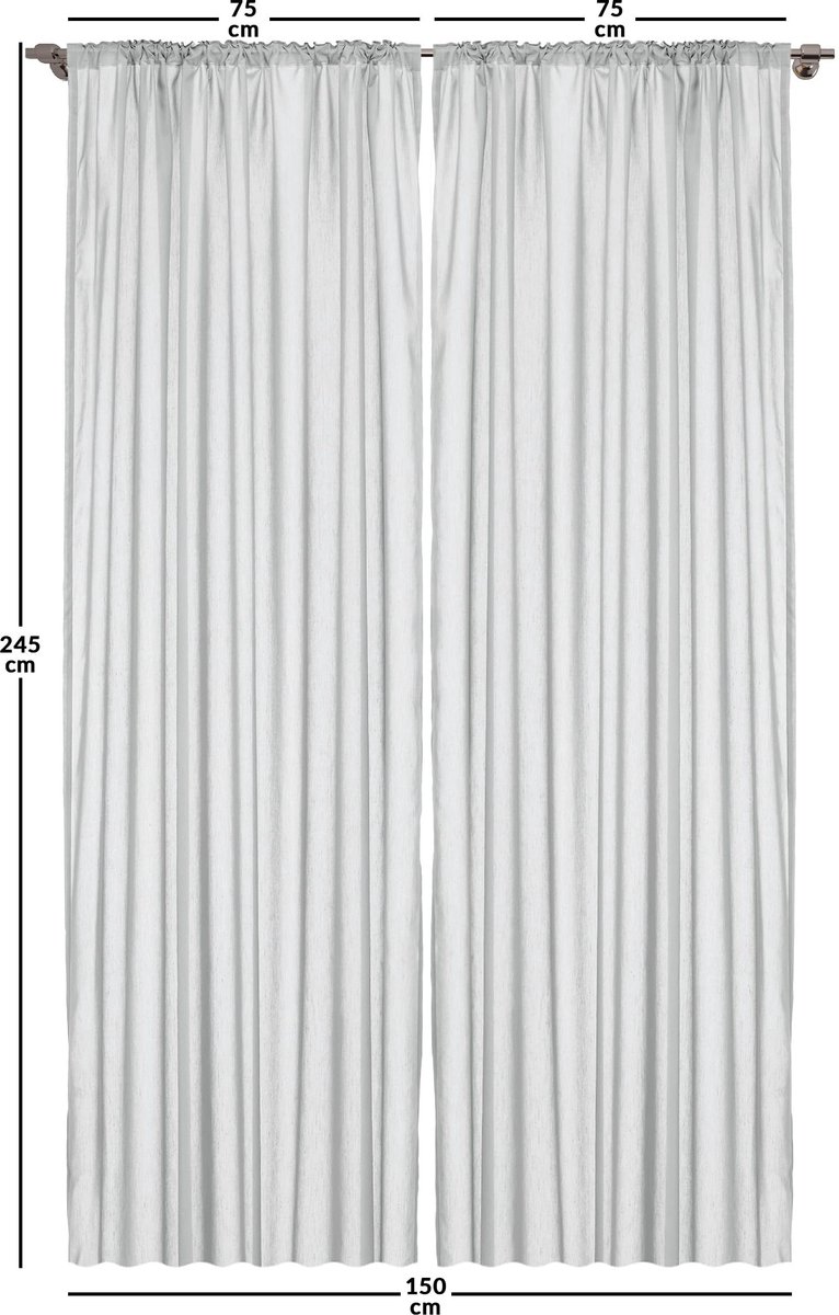 ABAKUHAUS Tropische gordijnen – 2-delige set 75x245 cm – microvezel