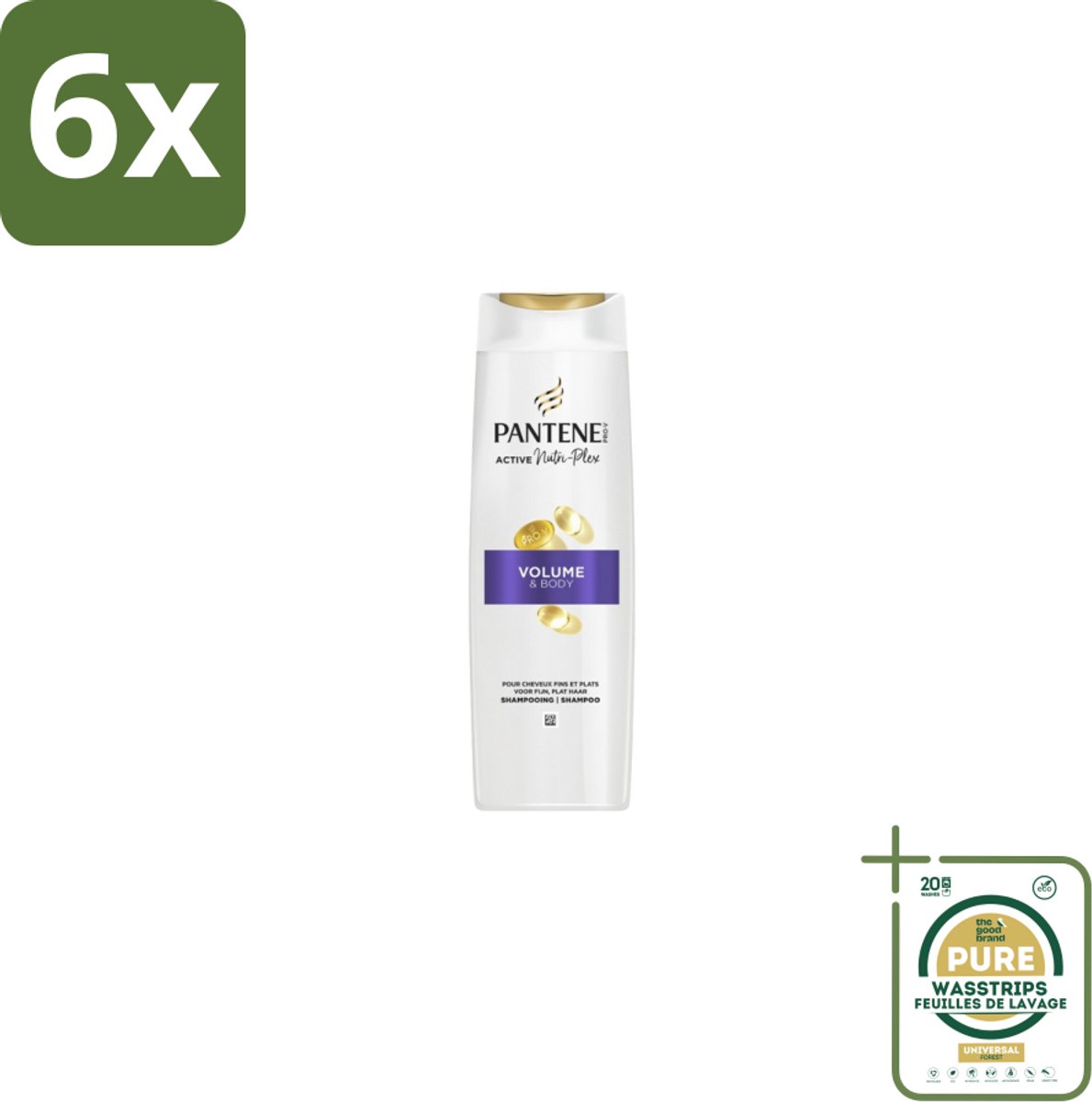 Pantene – Shampoo – Volume – 250 ml - Voordeelverpakking - 6 stuks - Haar volume - Haar body